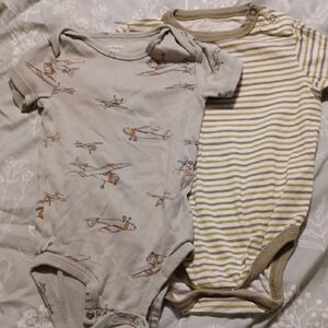 Carter's Plane Onesie, Joe's Green Striped Onesie Boys 18m